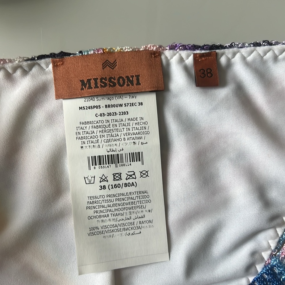 Missoni Multicolor Striped One-Shoulder Bikini — Blue Strap - Picture 11 of 16